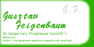 gusztav feigenbaum business card